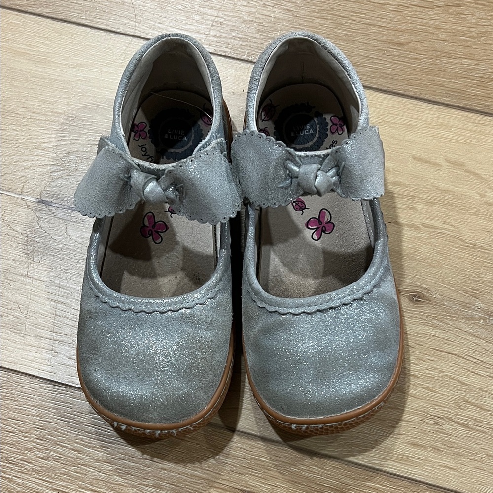 Livie & Luca Shimmering Silver Mary Jane Shoes
